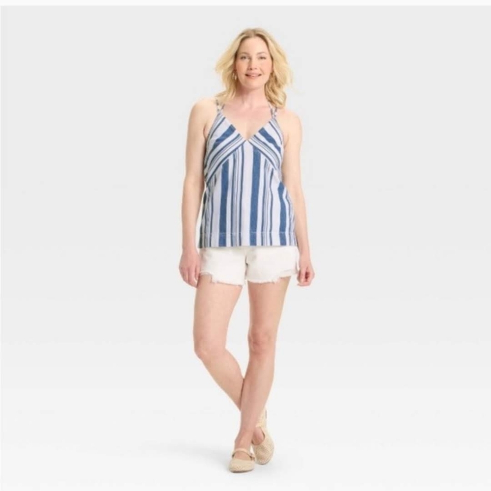 Universal Thread Denim Striped Top - Picture 2 of 10